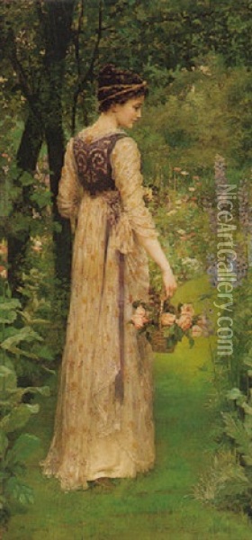 Delphinia Oil Painting - Mary E. Harding