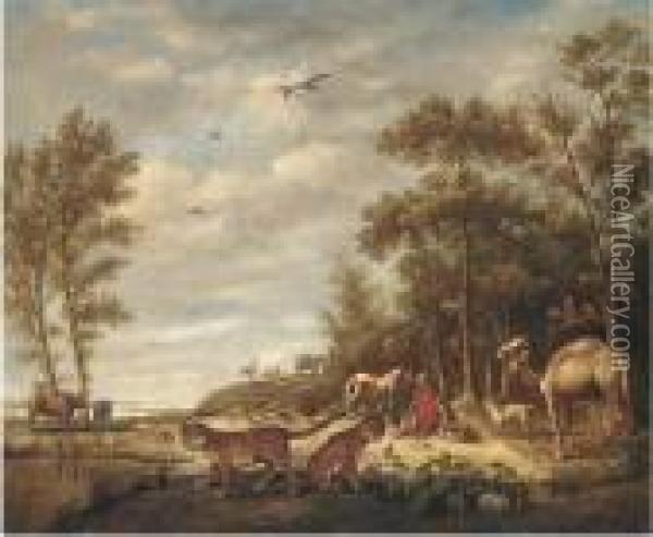 Orpheus Charming The Animals Oil Painting - Roelandt Jacobsz Savery