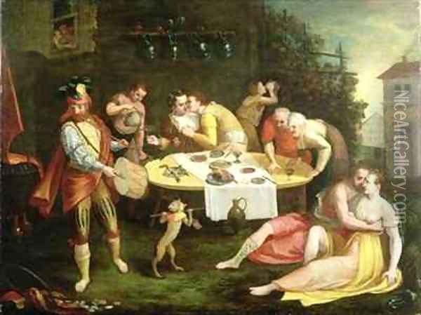 A Banquet of Love Oil Painting - Frans, the elder Floris