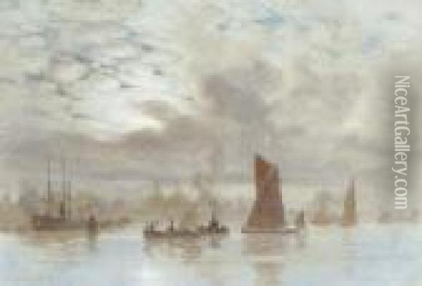 View Of Greenwich From Across The Thames Oil Painting - Herbert Menzies Marshall