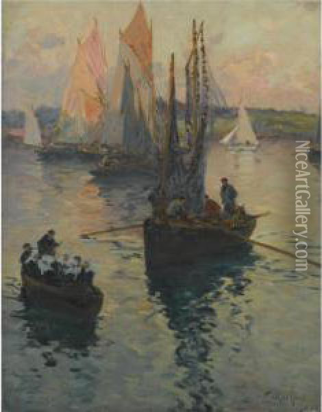 Bateaux Bretons Oil Painting - Fernand Marie Eugene Legout-Gerard