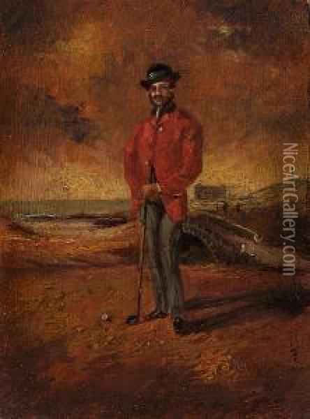 Miniature Portrait Of John Whyte Melville On The Links At St Andrews Oil Painting - Sir Francis Grant