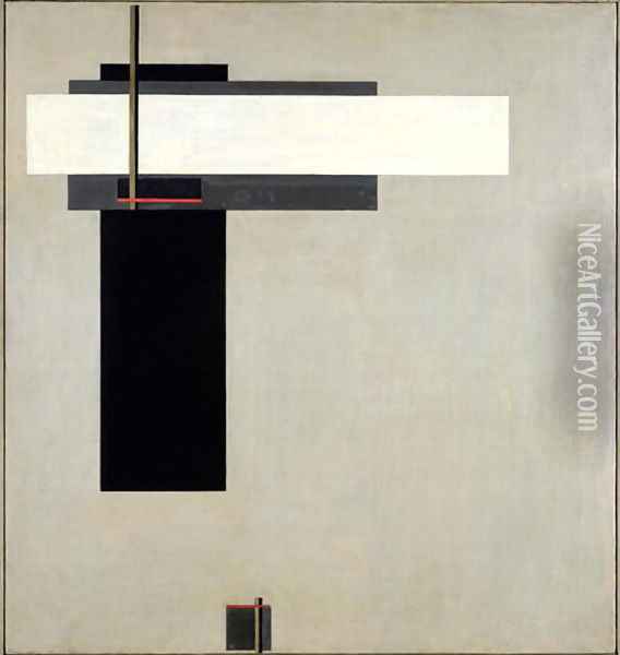 Composition Proun GBA 4, c.1923 Oil Painting - Eliezer Markowich Lissitzky
