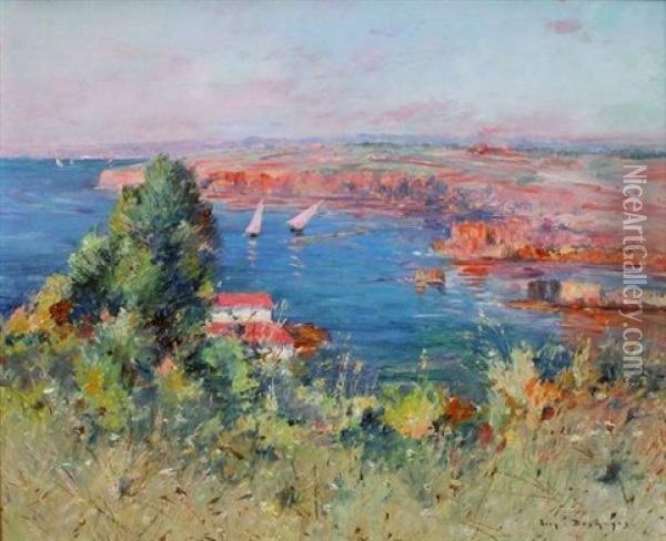 Bord De Mer Mediterraneen Oil Painting - Eugene F. A. Deshayes