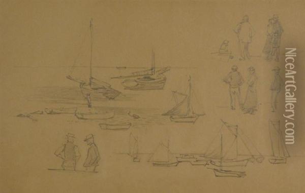Sketch, Monhegan Island, Maine Oil Painting - Walter Parson Shaw Griffin