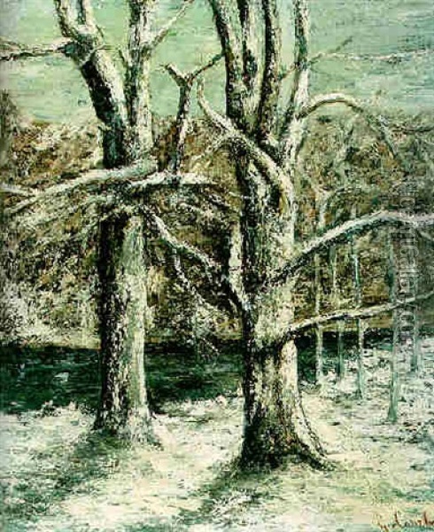 Le Bois Sous La Neige Oil Painting - Gustave Courbet