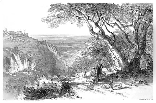 Views In Rome And Its Environs. Drawn From Nature And On Stone. London T.M. Lean, 1841 Oil Painting - Edward Lear
