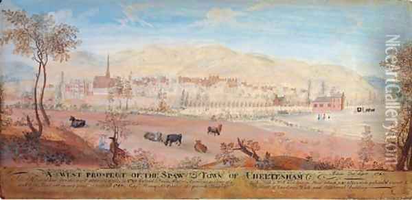 View of Cheltenham from the west Oil Painting - Thomas Sen Robins