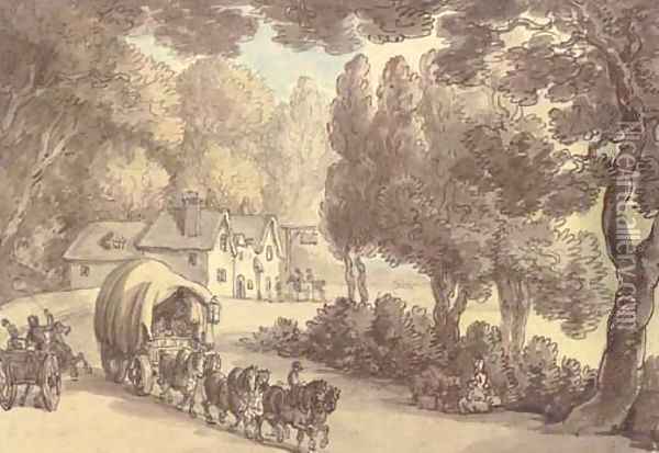 The Woolpack Inn, Hungerford Oil Painting - Thomas Rowlandson