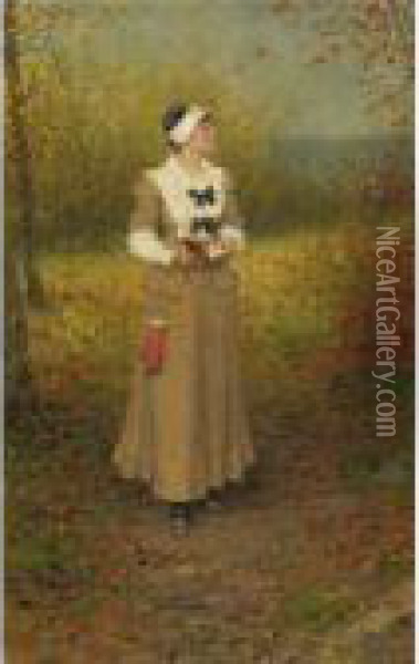 Autumn Oil Painting - George Henry Boughton