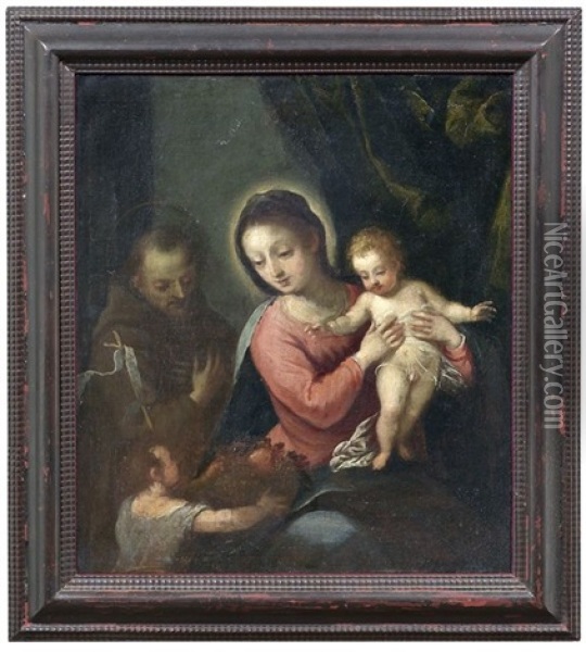 Madonna Mit Dem Hl. Johannesknaben Und Dem Hl. Franziskus Oil Painting - Hans Von Aachen