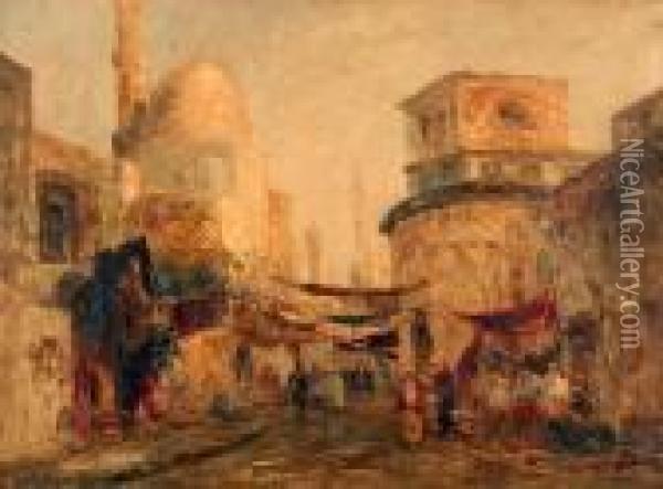 Orientalism: Mosque And Minarets Oil Painting - Rudolf Weber