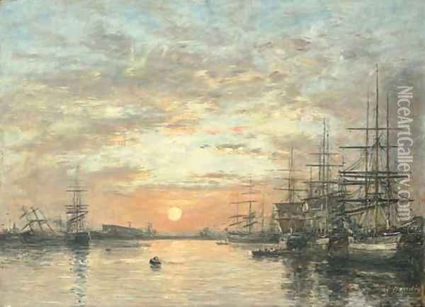 Le Havre Bassin de L'Eure Oil Painting - Eugene Boudin