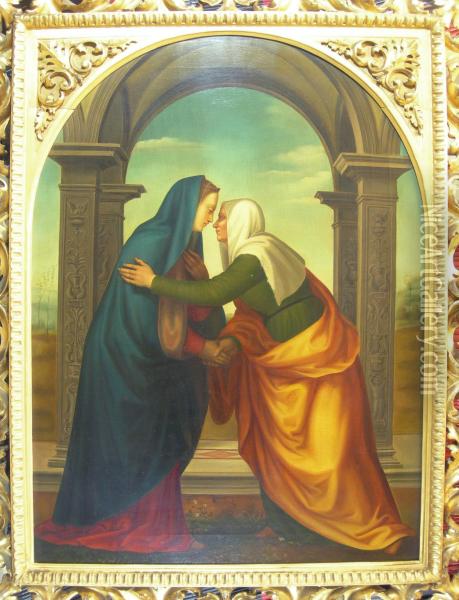 The Visitation Oil Painting - Mariotto Albertinelli