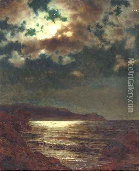 Moonlit seascape Oil Painting - Ivan Fedorovich Choultse