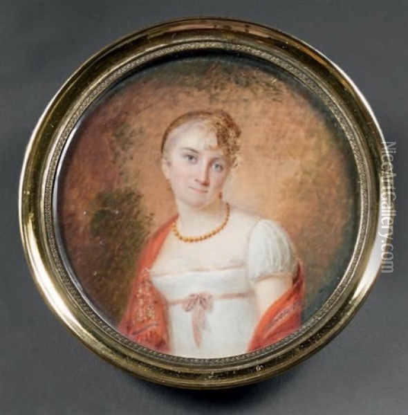 Portrait De La Comtesse Tascher De La Pagerie Oil Painting - Vincent Bertrand