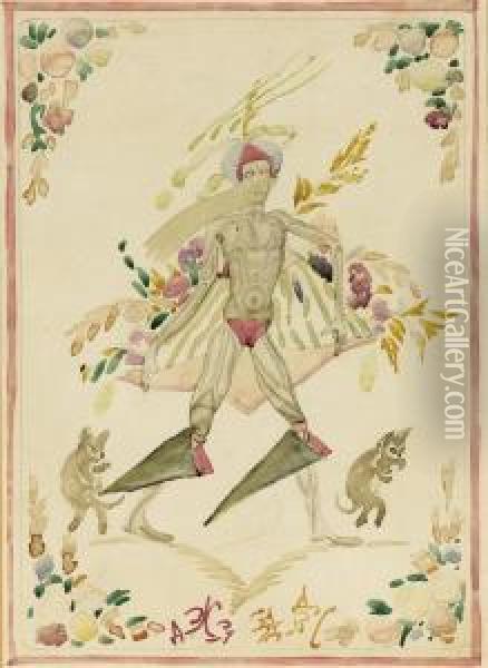 Oriental Fairytale Character Oil Painting - Sergei Vasilevich Checkhonin