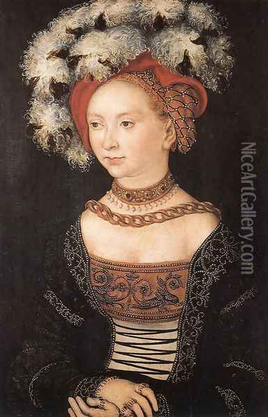 Portrait of a Young Woman c. 1530 Oil Painting - Lucas The Elder Cranach