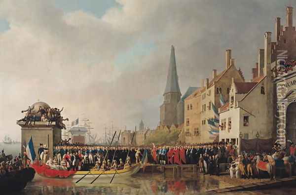 Entry of Bonaparte, as First Consul, into Antwerp on 18th July 1803, 1807 Oil Painting - Mathieu Ignace van Bree