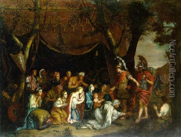 La Famille De Darius Implorant La Clemence D'alexandre Oil Painting - Charles Le Brun