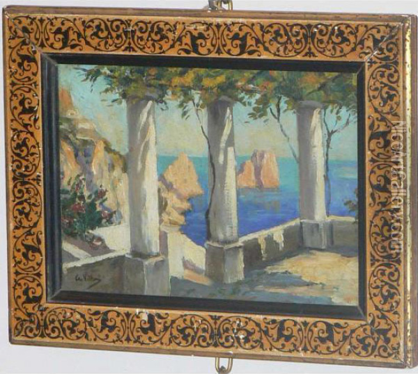 I Faraglioni Di Capri Oil Painting - Gennaro Villani