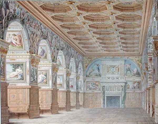 Ms 1014 The ballroom at Fontainebleau, plate from an album Oil Painting - Charles Percier