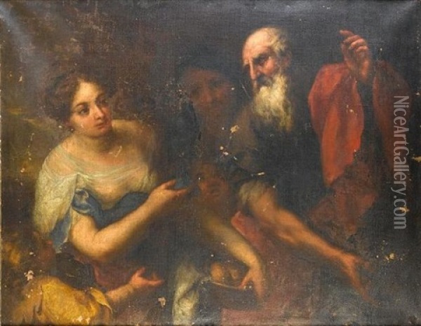 The Banishment Of Hagar Oil Painting - Giovanni Andrea de Ferrari