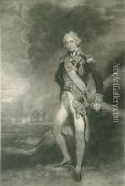 Portrait Of Admiral Lordnelson Mezzotint Oil Painting - George Romney
