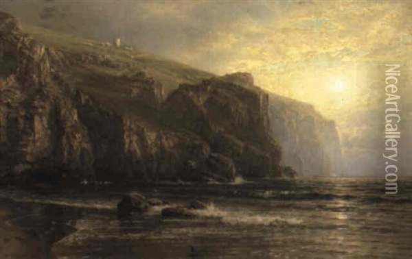 Sunset Along The Coast Oil Painting - William Trost Richards