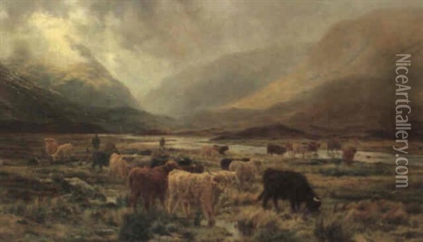 In The Highlands Near Kingshouse, Rannock Moor Oil Painting - Louis Bosworth Hurt