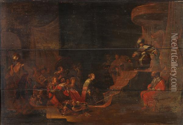 The Continence Of Scipio Oil Painting - Rombout Van Troyen