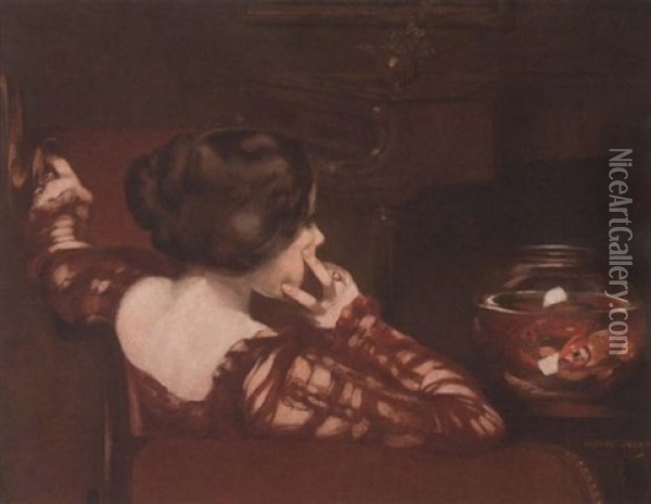 Pensive Oil Painting - George Henry