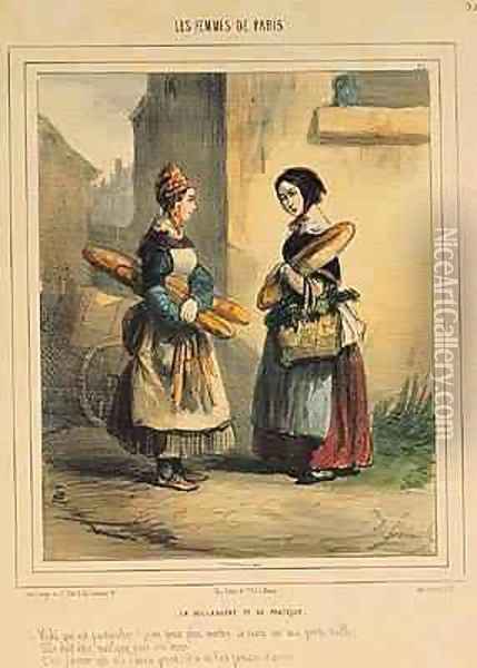 The Bakers Art plate number 27 from the Les Femmes de Paris series Oil Painting - Alfred Andre Geniole