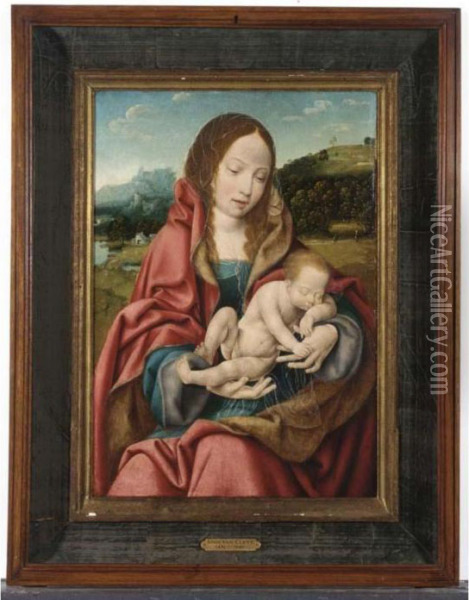 The Virgin Holding The Sleeping Christ-child Oil Painting - Joos Van Cleve