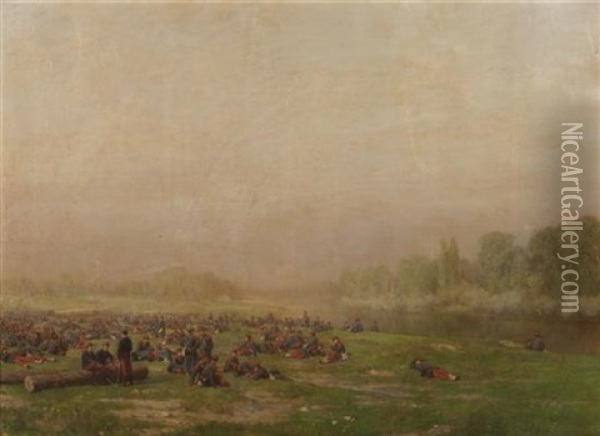 Soldiers At Rest Oil Painting - Paul-Alexandre Protais