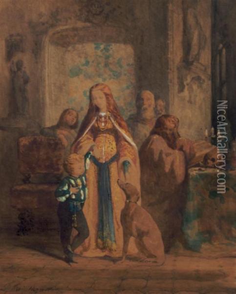 Medieval Scene Oil Painting - Teofil Kwiatkowski