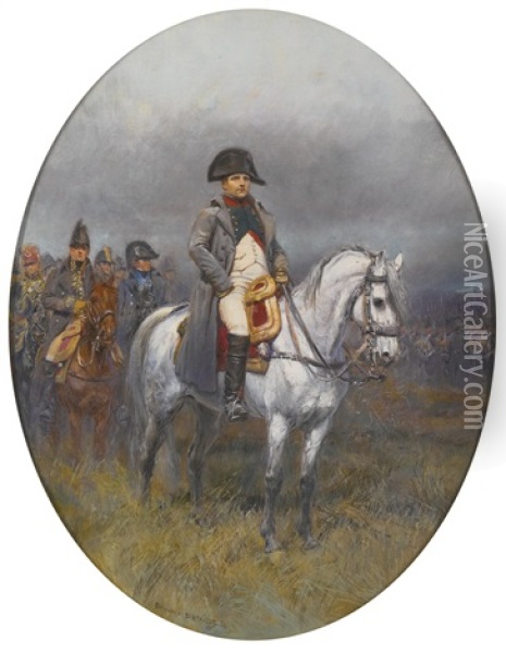 Napoleon On Horseback Oil Painting - Edouard Jean Baptiste Detaille