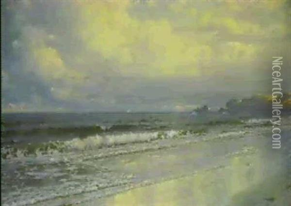 Second Beach,newport Oil Painting - William Trost Richards