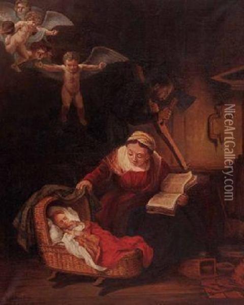 Heilige Familie Oil Painting - Rembrandt Van Rijn