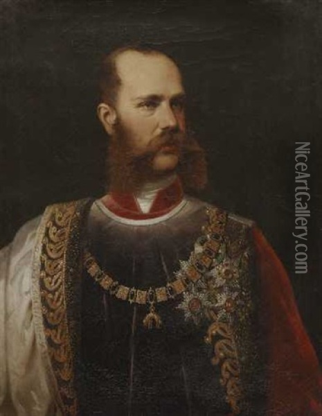 Kaiser Franz Joseph I Von Osterreich Oil Painting - Franz Russ the Younger