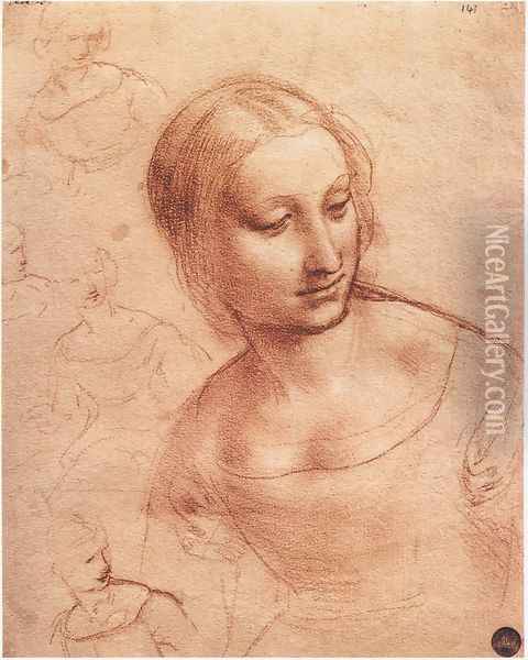 Study For Madonna With The Yarnwinder Oil Painting - Leonardo Da Vinci