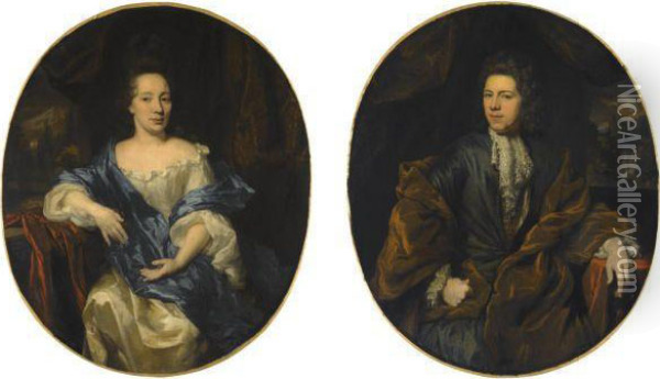 Portraits Of A Lady And Gentleman Oil Painting - Nicolaes Maes