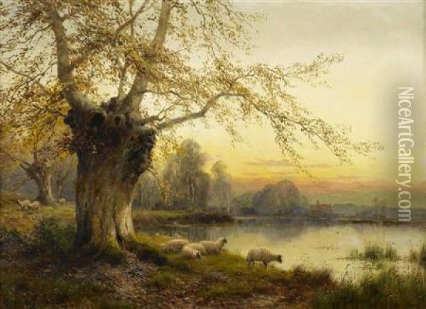 Evening Repose, The Beeches Of Burnham Oil Painting - Alfred de Breanski