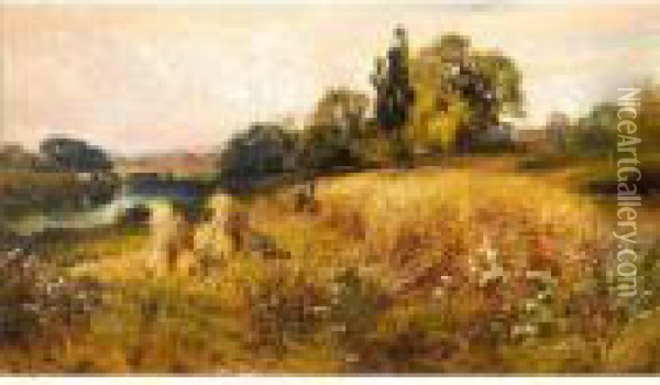 Harvest Scene, Near Arundel Oil Painting - John Horace Hooper