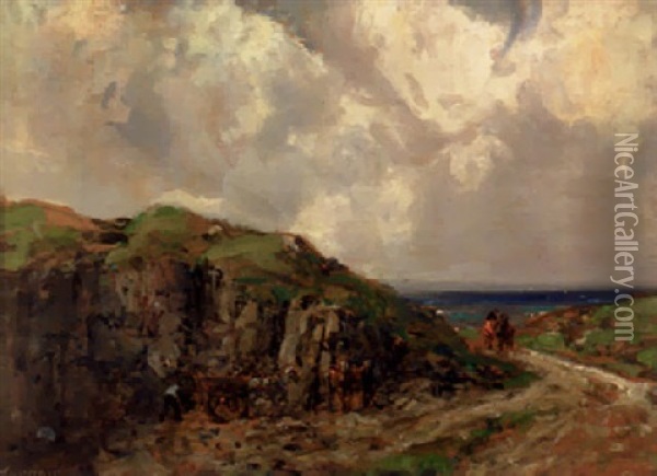 Quarry On The Antrim Coast Oil Painting - James Humbert Craig