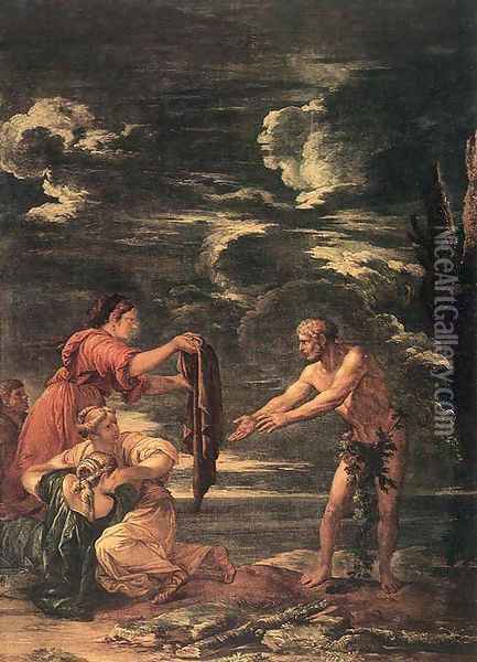 Odysseus and Nausicaa Oil Painting - Salvator Rosa