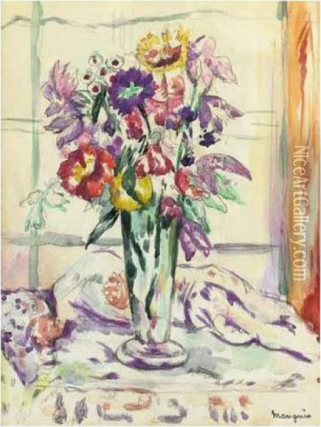 Bouquet De Coquelicots Et De Fleurs Oil Painting - Henri Charles Manguin