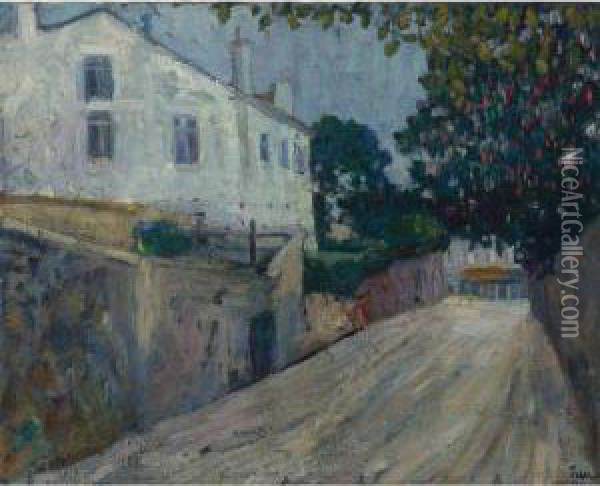 Street Scene Oil Painting - Adolphe Feder