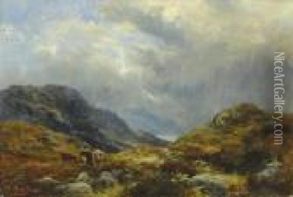 A Highland Scene Oil Painting - James Jnr Faed