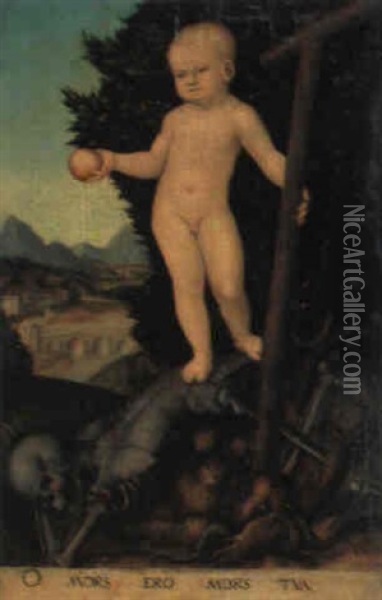 Das Christuskind Als Uberwinder Von Tod Und Teufel Oil Painting - Lucas Cranach the Elder